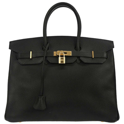 Hermes Black Ardennes Birkin 35 Handbag
