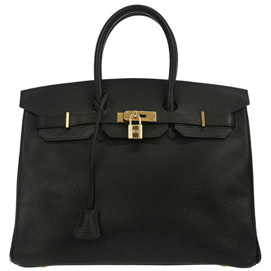 Hermes Black Ardennes Birkin 35 Handbag