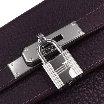 Hermes 2014 Raisin Taurillon Clemence Kelly 32 Retourne 2way Shoulder Handbag
