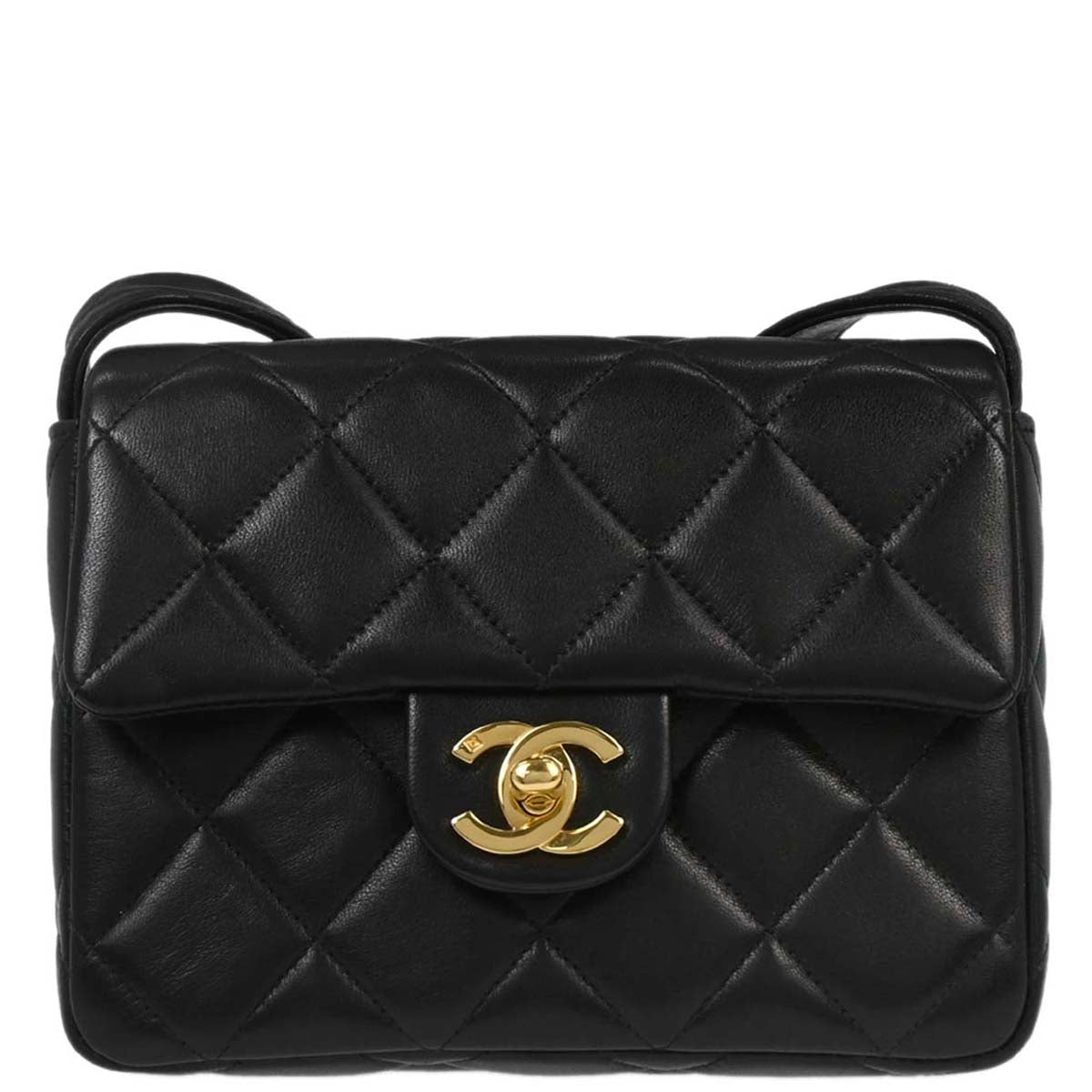 Chanel 1996-1997 Black Lambskin Shoulder Bag