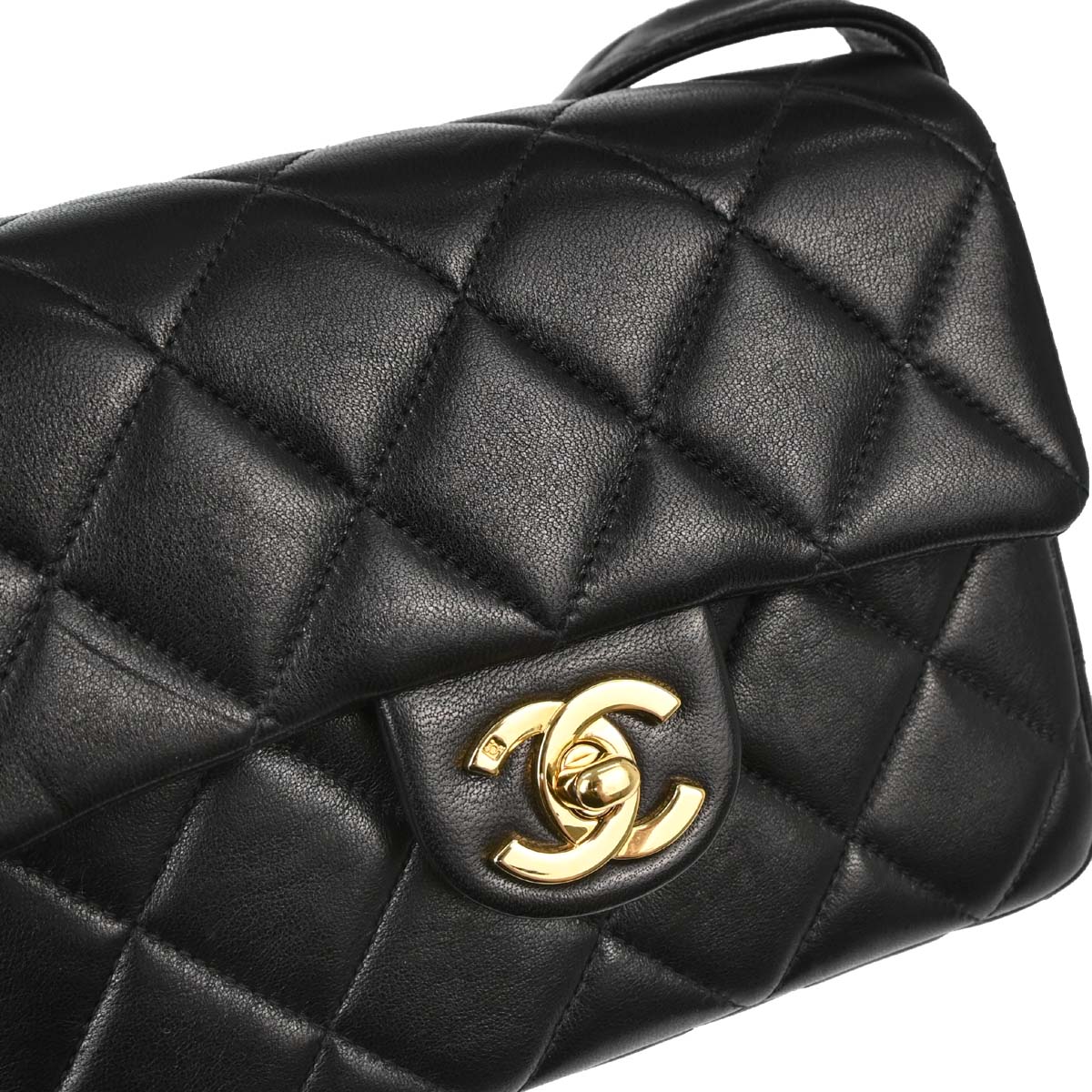 Chanel 1996-1997 Black Lambskin Shoulder Bag