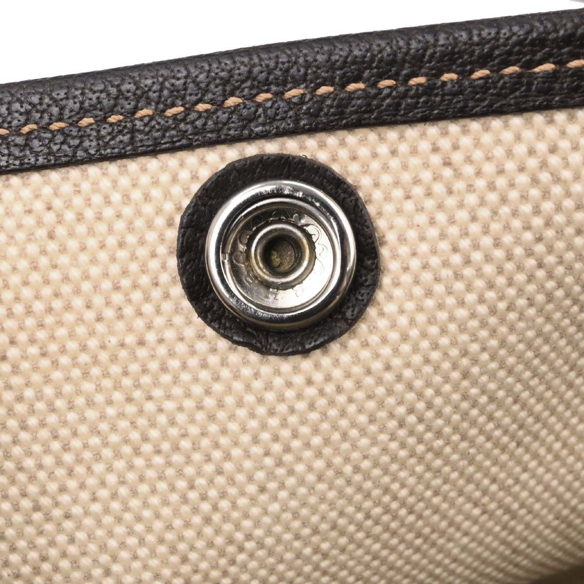 Hermes Beige Toile H Buffalo Garden Party 30 TPM Tote Handbag