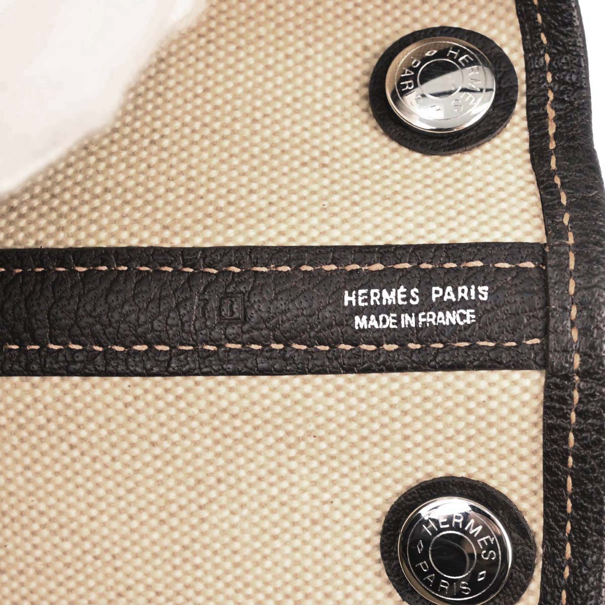 Hermes Beige Toile H Buffalo Garden Party 30 TPM Tote Handbag