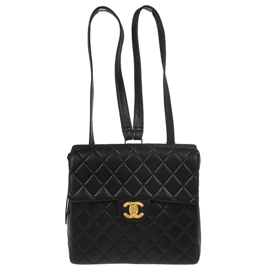 Chanel Black Lambskin Backpack