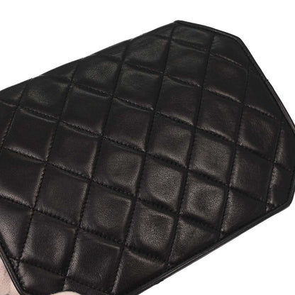 Chanel 1989-1991 Black Lambskin Octagon Shoulder Bag