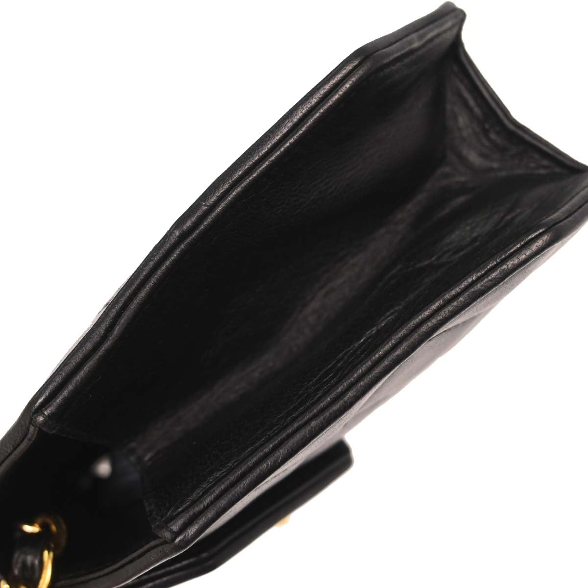 Chanel 1989-1991 Black Lambskin Octagon Shoulder Bag