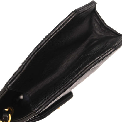 Chanel 1989-1991 Black Lambskin Octagon Shoulder Bag