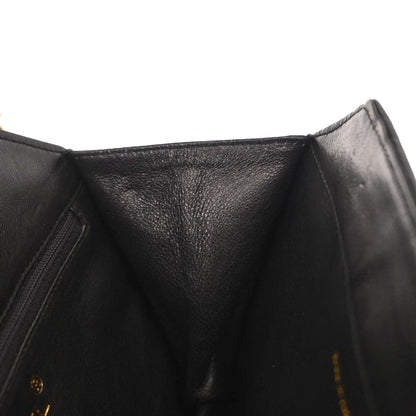 Chanel 1989-1991 Black Lambskin Octagon Shoulder Bag