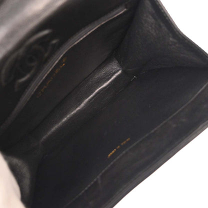 Chanel 1989-1991 Black Lambskin Octagon Shoulder Bag