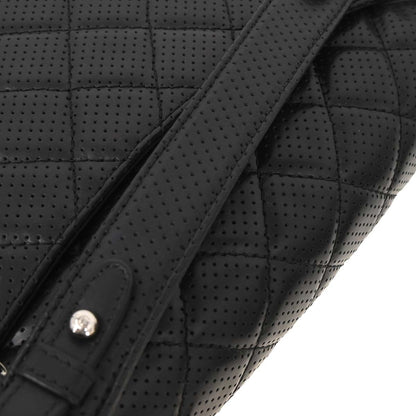 Chanel 2014 Black Perforated Lambskin Jumbo Classic Flap Handbag