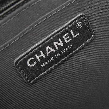 Chanel 2014 Black Perforated Lambskin Jumbo Classic Flap Handbag