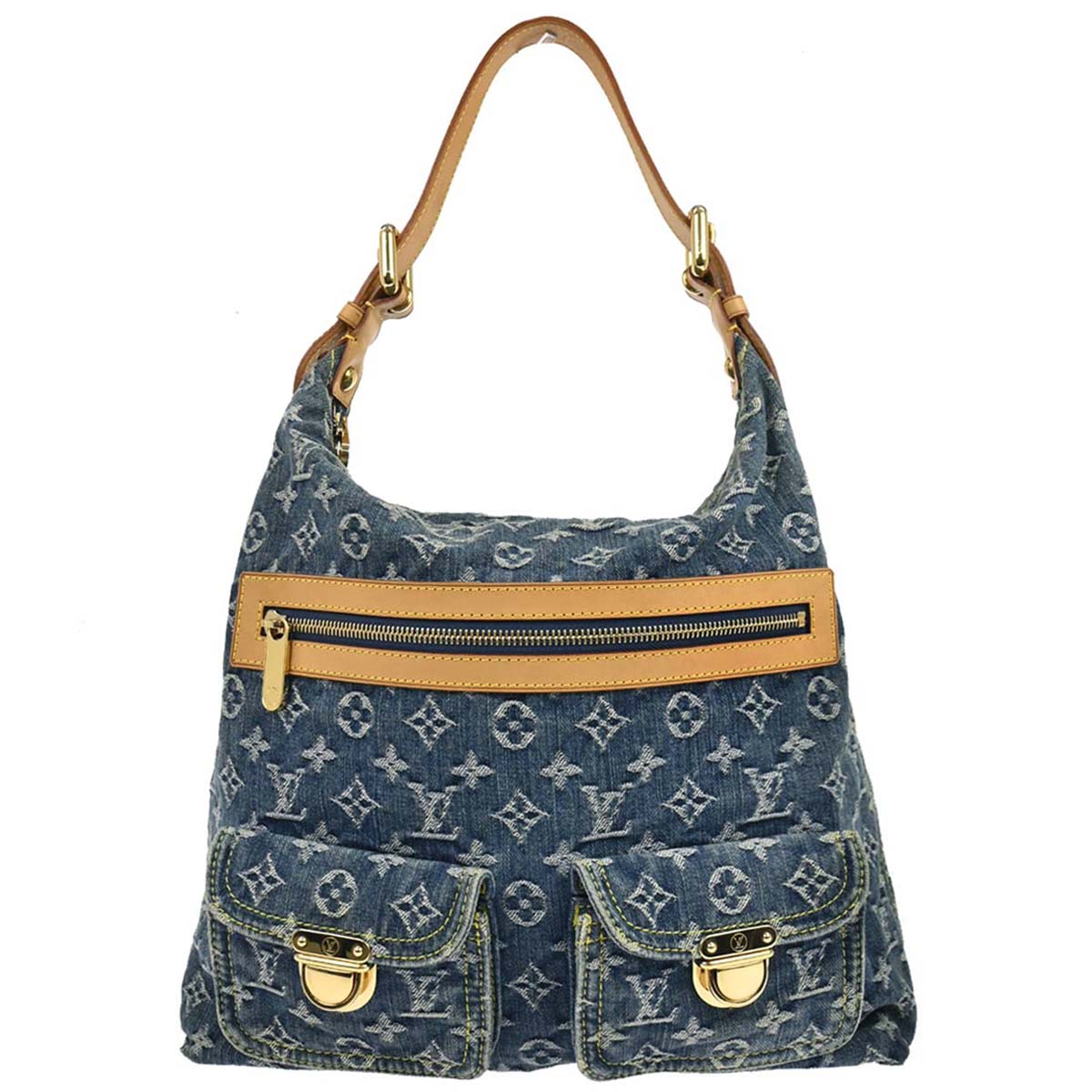 Louis Vuitton 2005 Monogram Denim Baggy GM Shoulder Bag M95048