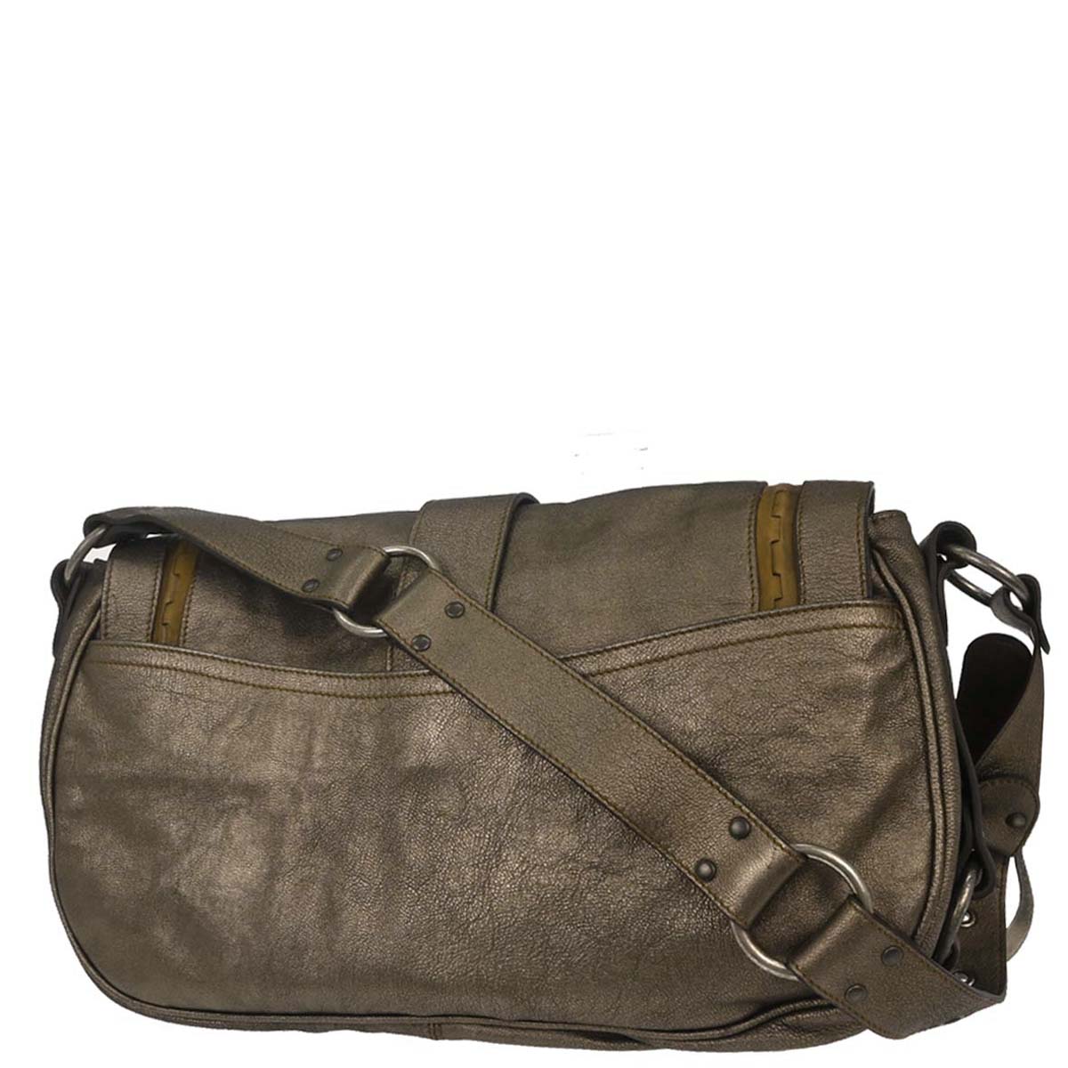 Christian Dior Metallic Bronze Gaucho Shoulder Bag