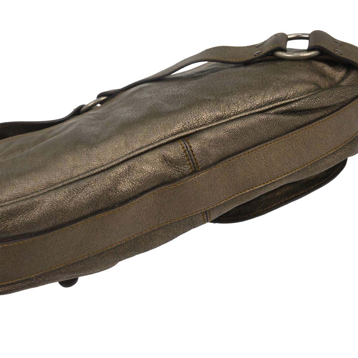 Christian Dior Metallic Bronze Gaucho Shoulder Bag