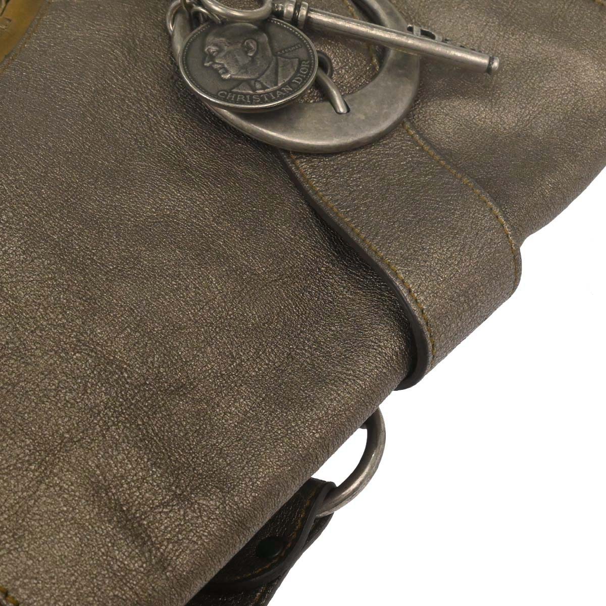 Christian Dior Metallic Bronze Gaucho Shoulder Bag