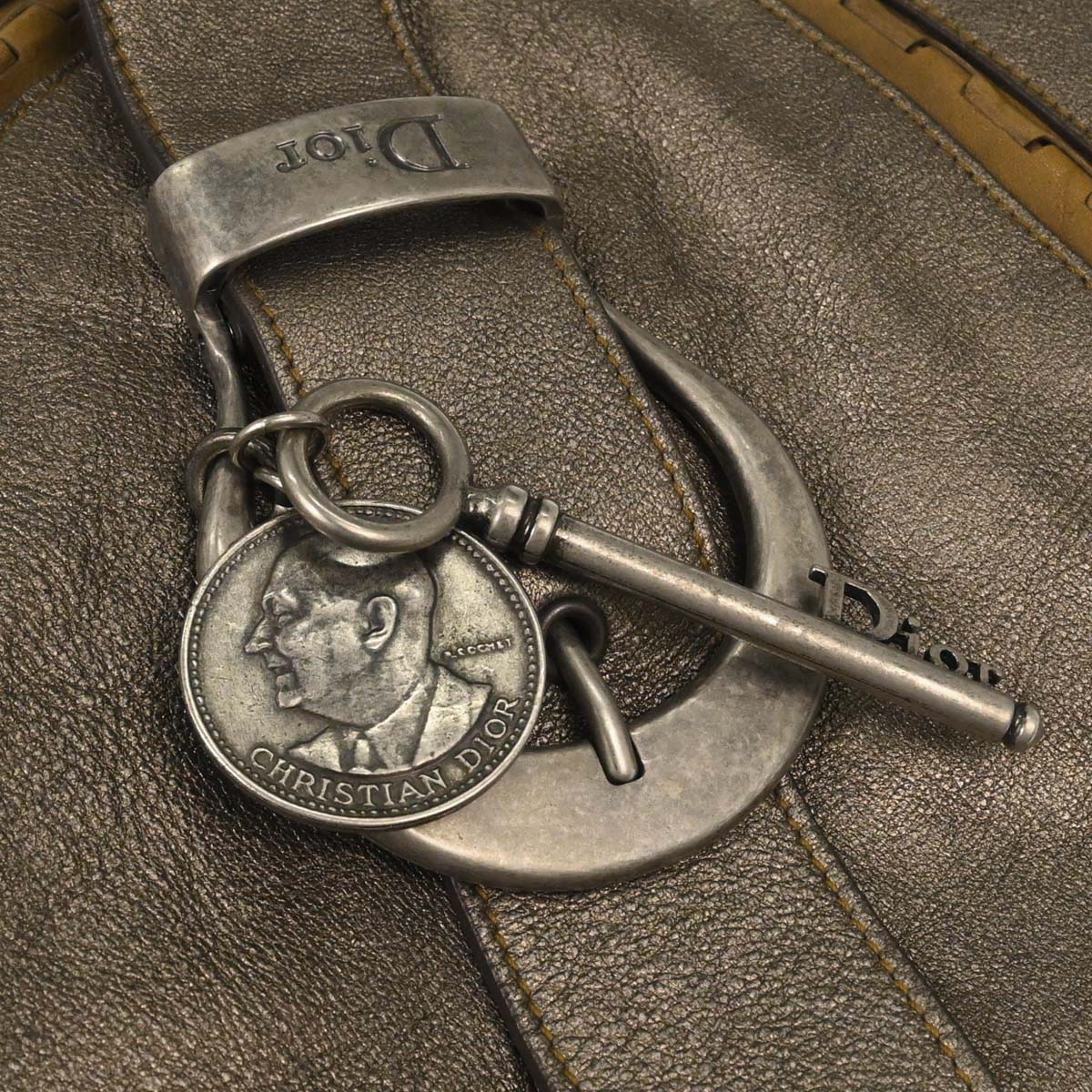 Christian Dior Metallic Bronze Gaucho Shoulder Bag