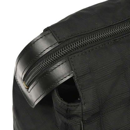 Chanel 2005-2006 Black Jacquard Nylon Travel Line Tote Handbag