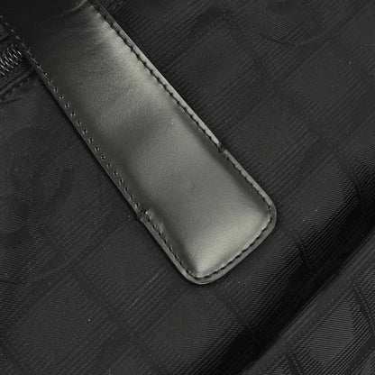 Chanel 2005-2006 Black Jacquard Nylon Travel Line Tote Handbag