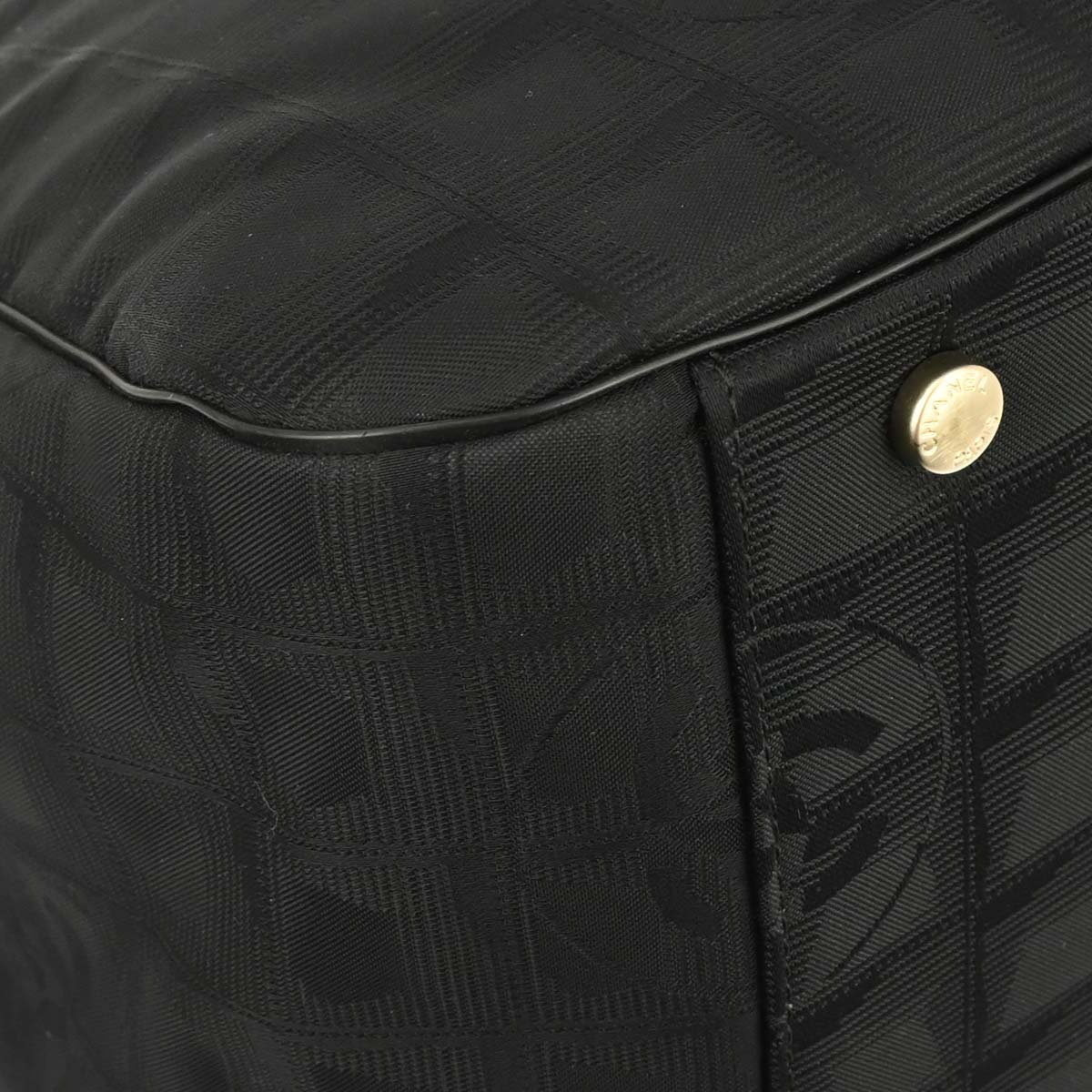 Chanel 2005-2006 Black Jacquard Nylon Travel Line Tote Handbag