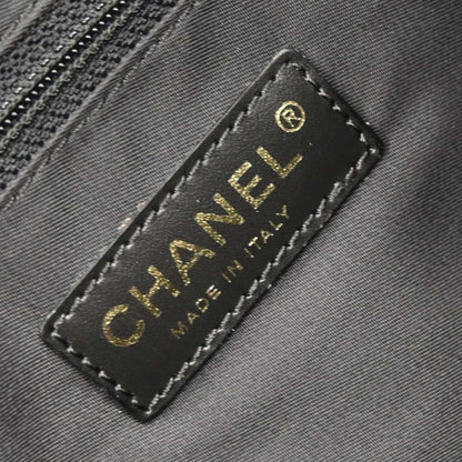 Chanel 2005-2006 Black Jacquard Nylon Travel Line Tote Handbag