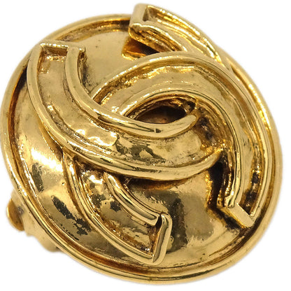 Chanel Button Clip-On Earrings Gold 94P