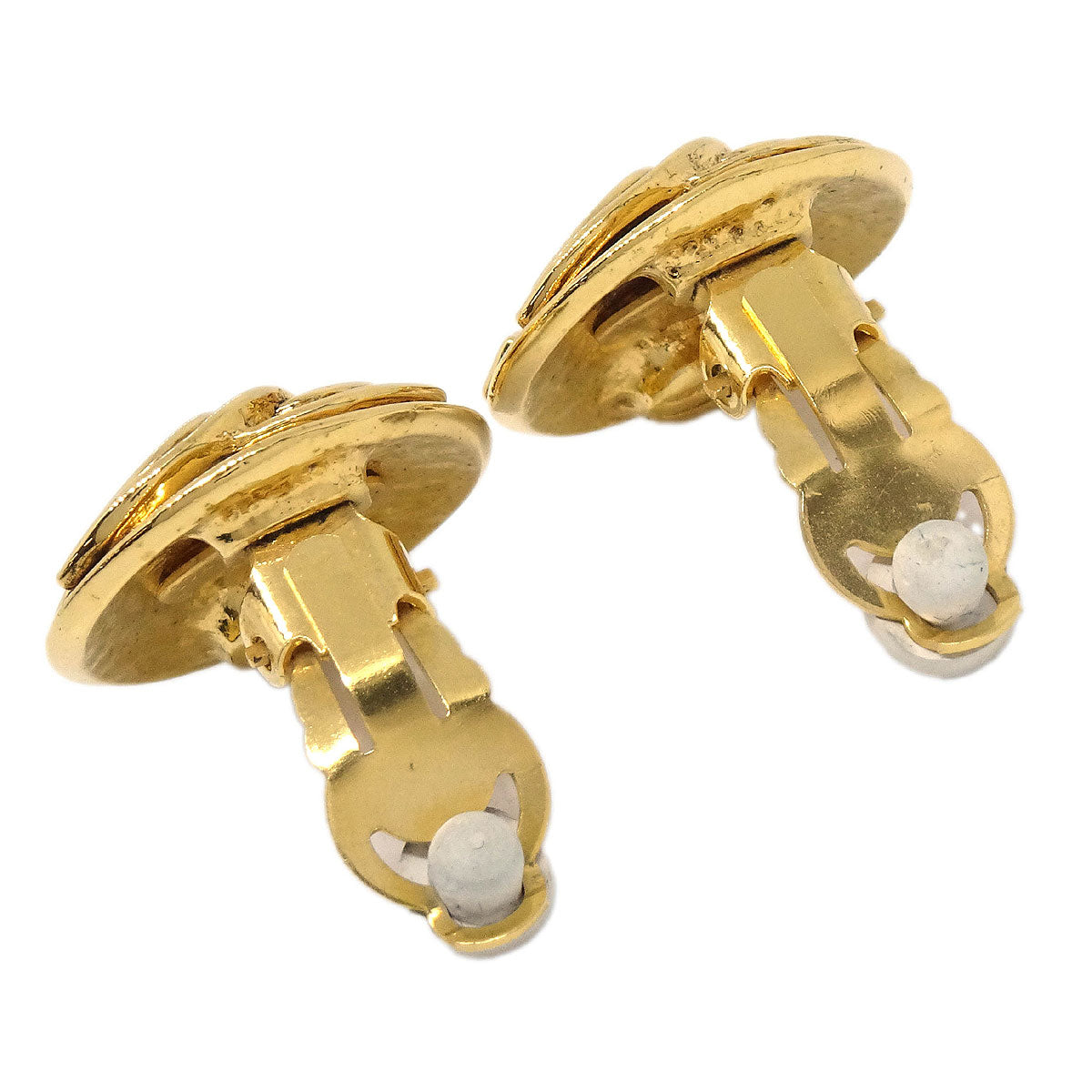 Chanel Button Clip-On Earrings Gold 94P