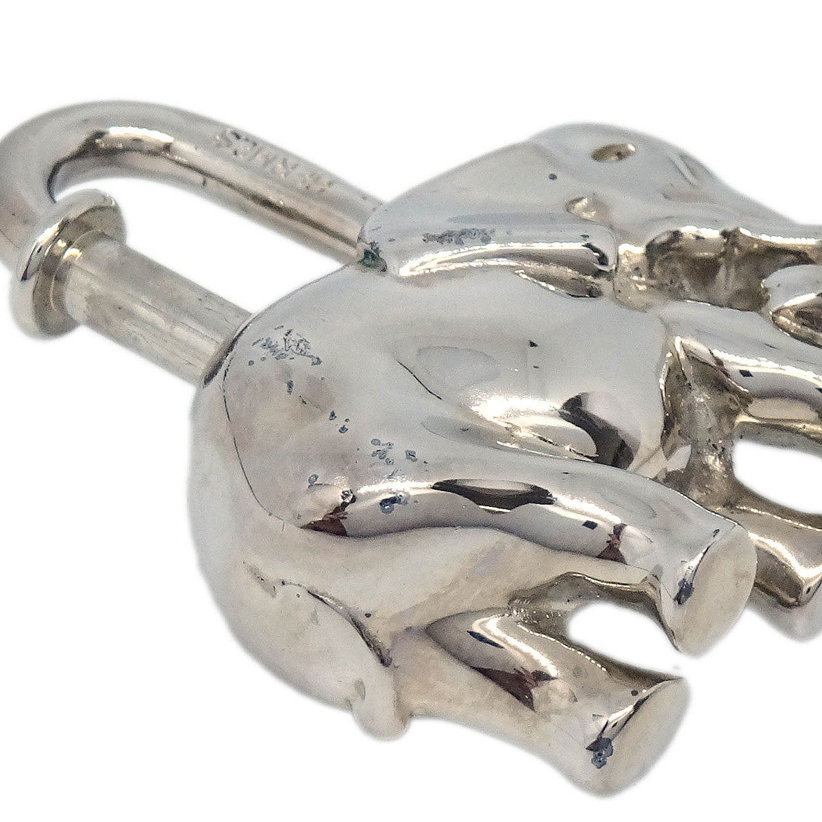 Hermes 1988 Elephant Cadena Silver Small Good