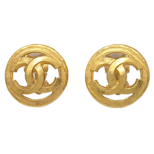 Chanel Button Clip-On Earrings Gold 94P