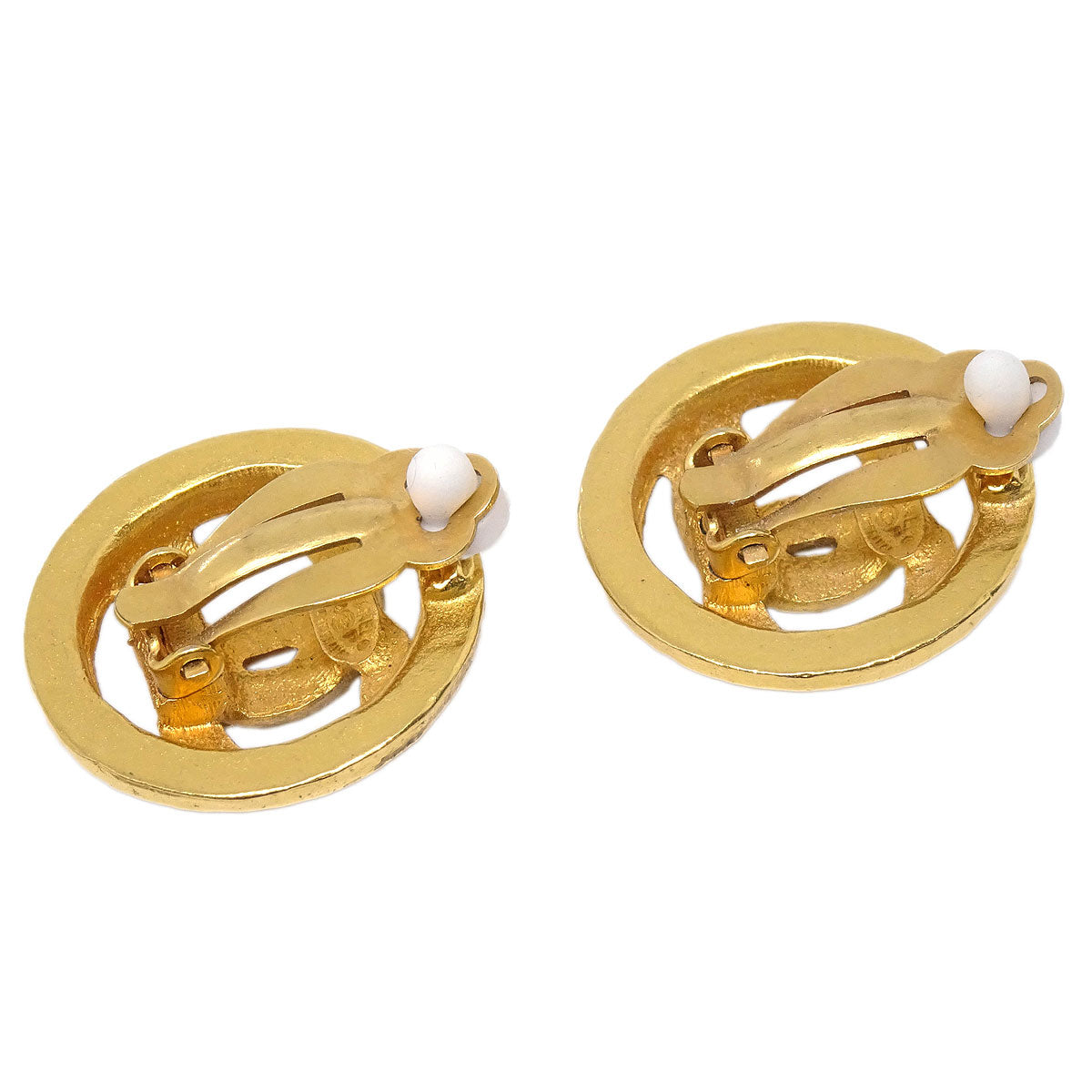 Chanel Button Clip-On Earrings Gold 94P
