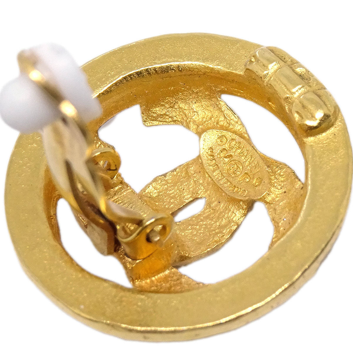 Chanel Button Clip-On Earrings Gold 94P