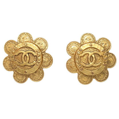 Chanel Flower Clip-On Earrings Gold 2872/28