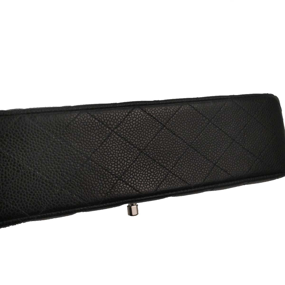 Chanel 2000-2002 Black Caviar Skin Medium Classic Double Flap Shoulder Bag