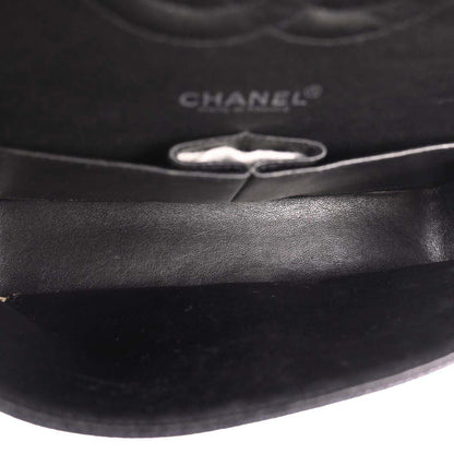 Chanel 2000-2002 Black Caviar Skin Medium Classic Double Flap Shoulder Bag