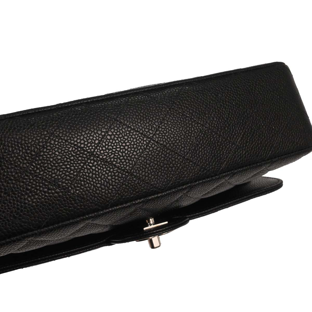 Chanel 2000-2002 Black Caviar Skin Medium Classic Double Flap Shoulder Bag