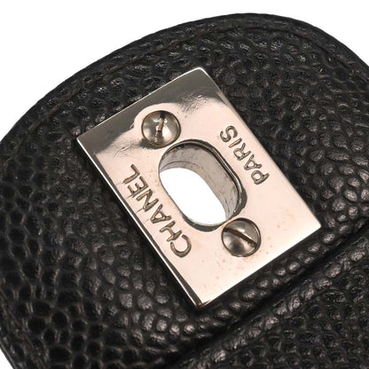 Chanel 2000-2002 Black Caviar Skin Medium Classic Double Flap Shoulder Bag