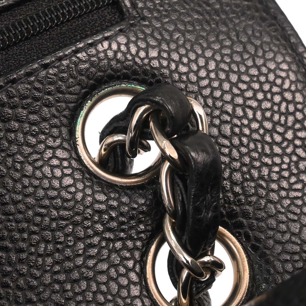 Chanel 2000-2002 Black Caviar Skin Medium Classic Double Flap Shoulder Bag