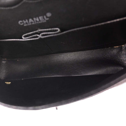 Chanel 2000-2002 Black Caviar Skin Medium Classic Double Flap Shoulder Bag