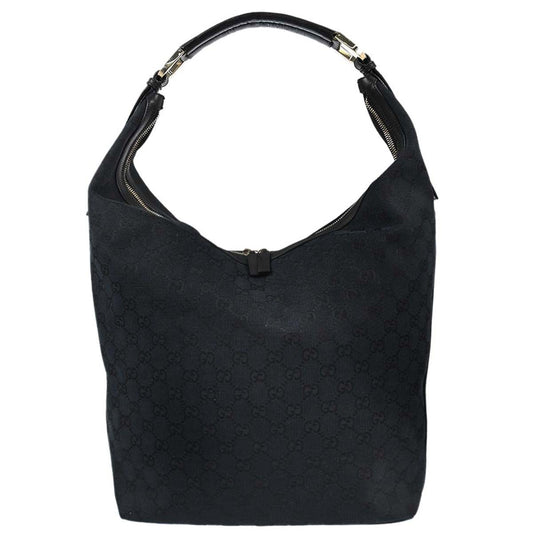 Gucci Black Canvas GG Hobo Handbag