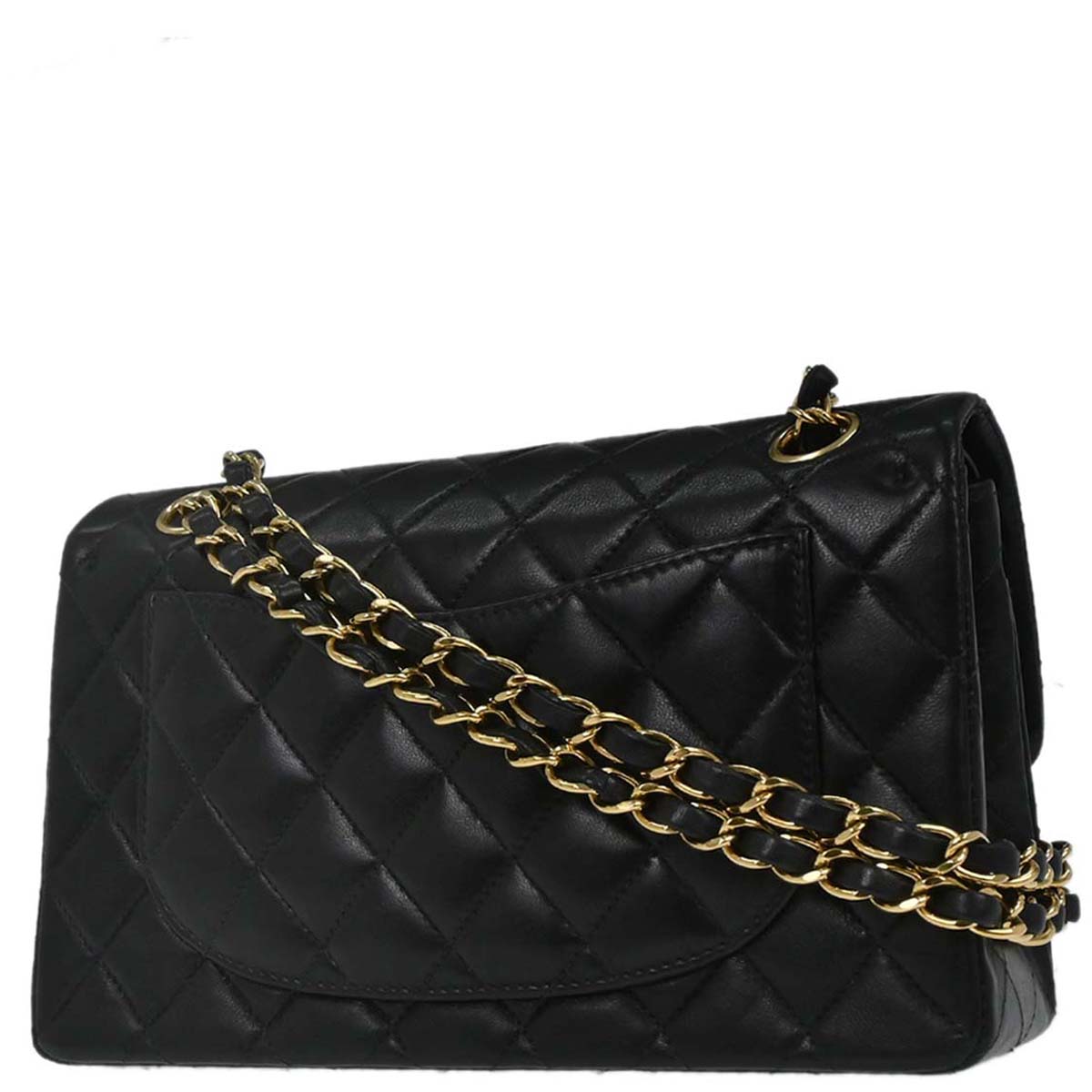 Chanel 2003-2004 Black Lambskin Small Classic Double Flap Shoulder Bag