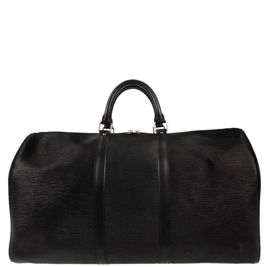 Louis Vuitton 2001 Black Epi Keepall 50 Travel Handbag M42962