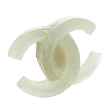 Chanel CC Clip-On Earrings Light Green Acrylic 02P