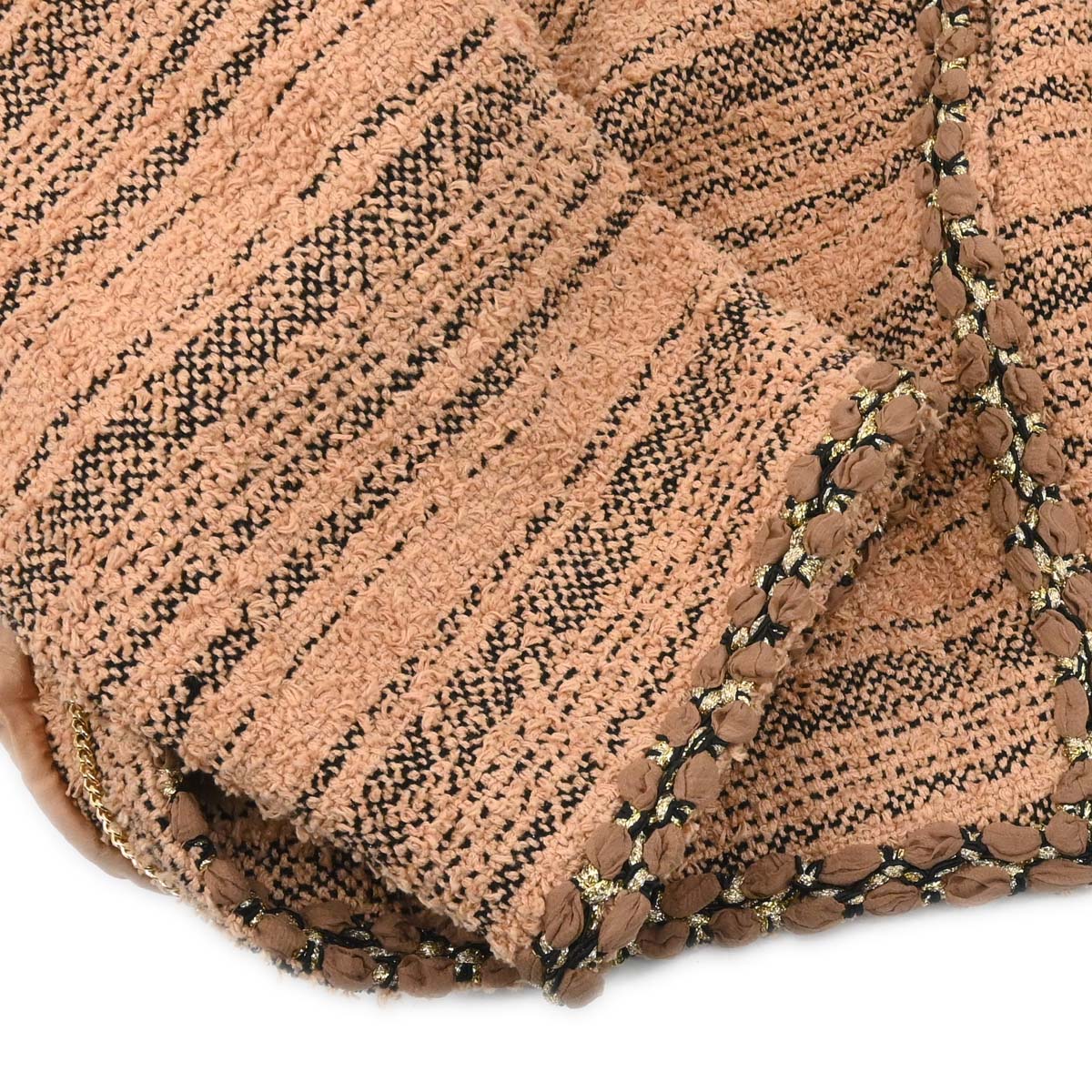 Chanel 2018 Collarless Single Breasted Tweed Jacket Brown #42