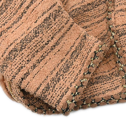 Chanel 2018 Collarless Single Breasted Tweed Jacket Brown #42