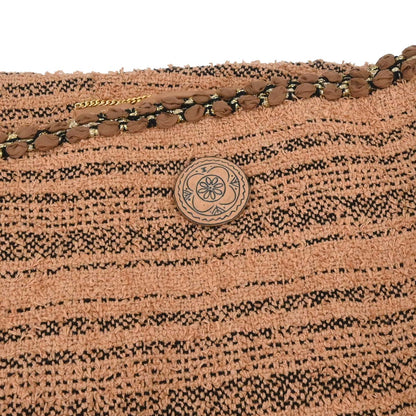 Chanel 2018 Collarless Single Breasted Tweed Jacket Brown #42