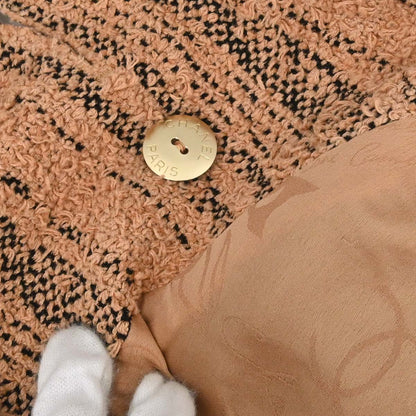Chanel 2018 Collarless Single Breasted Tweed Jacket Brown #42
