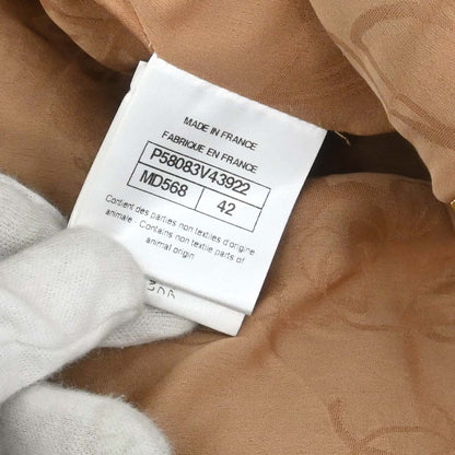 Chanel 2018 Collarless Single Breasted Tweed Jacket Brown #42