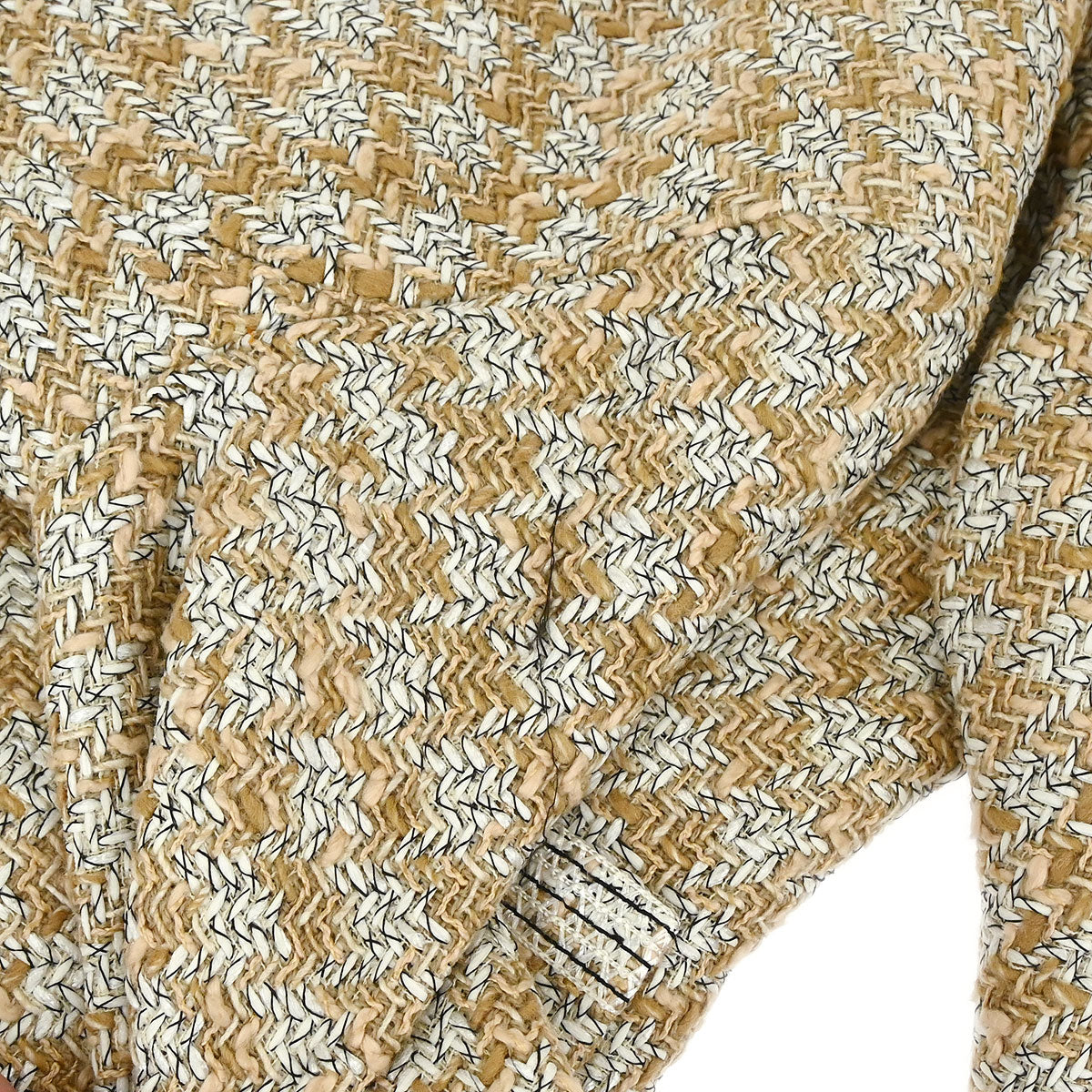 Chanel 1993 Setup Suit Jacket Skirt Tweed Brown #38