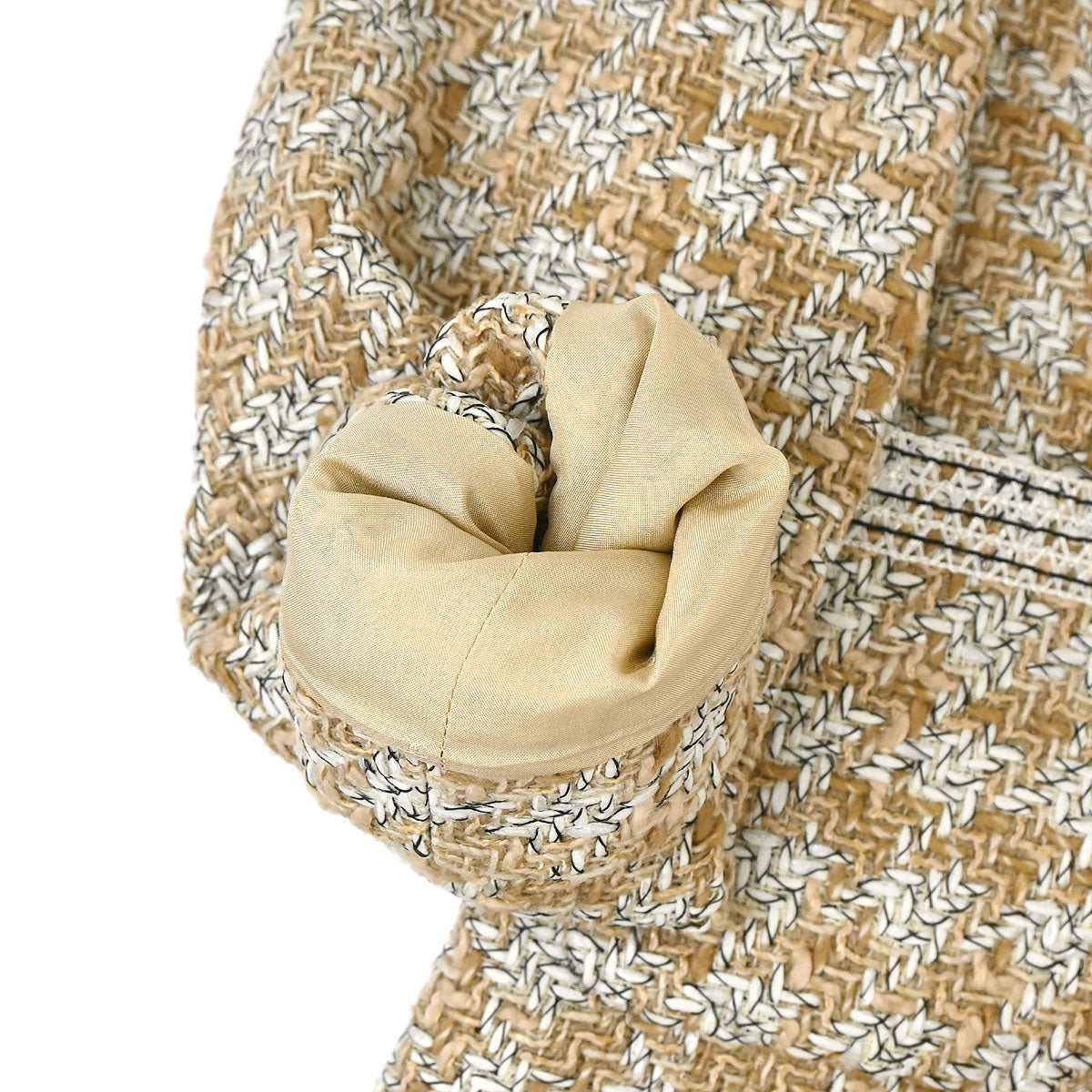 Chanel 1993 Setup Suit Jacket Skirt Tweed Brown #38