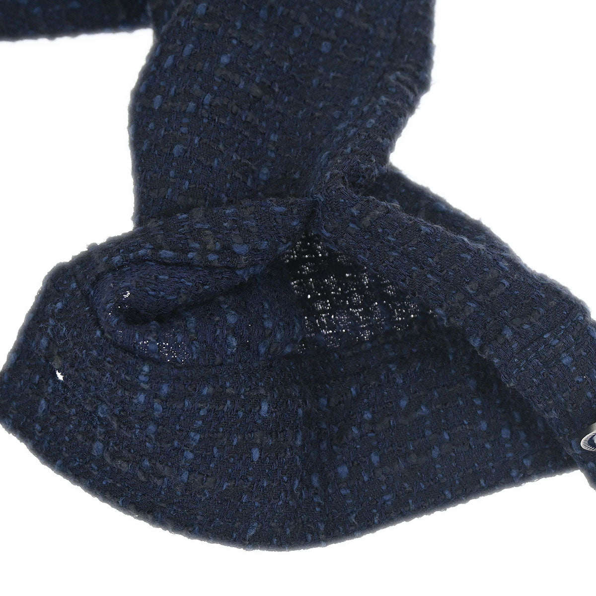 Chanel 2001 Setup Suit Jacket Skirt Tweed Navy #40 #38