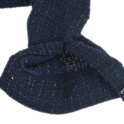 Chanel 2001 Setup Suit Jacket Skirt Tweed Navy #40 #38